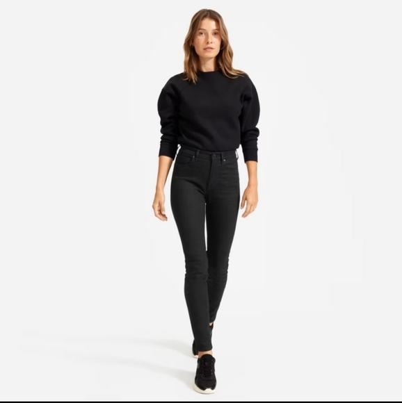 Everlane Black Denim Skinny High Rise Ankle Jeans Size 26 - Picture 1 of 12